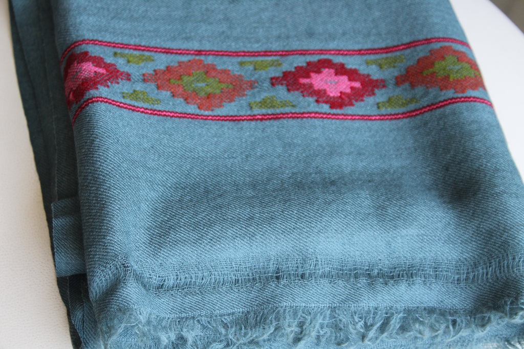 Gulrang | Blue Pure Wool Shawl