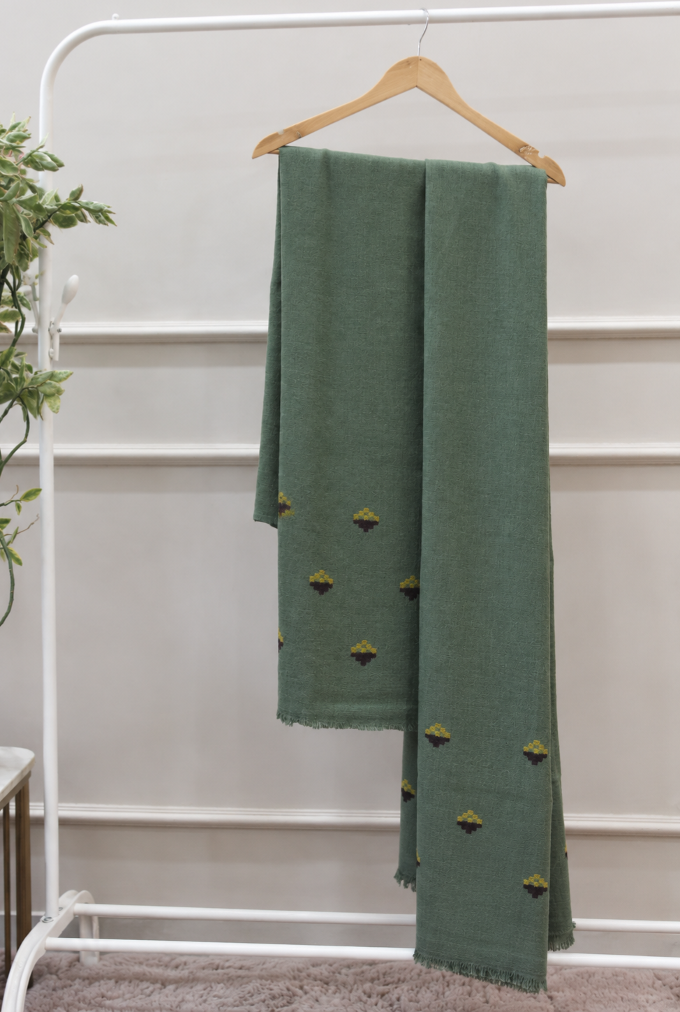 Zaitoon – Sage Green Handloom 3-Piece Pure Wool Suit
