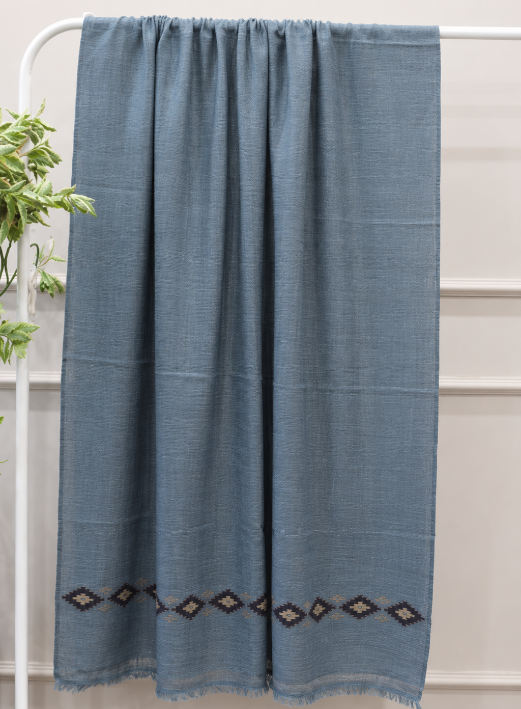 Aab — Muted Blue Wool Shawl