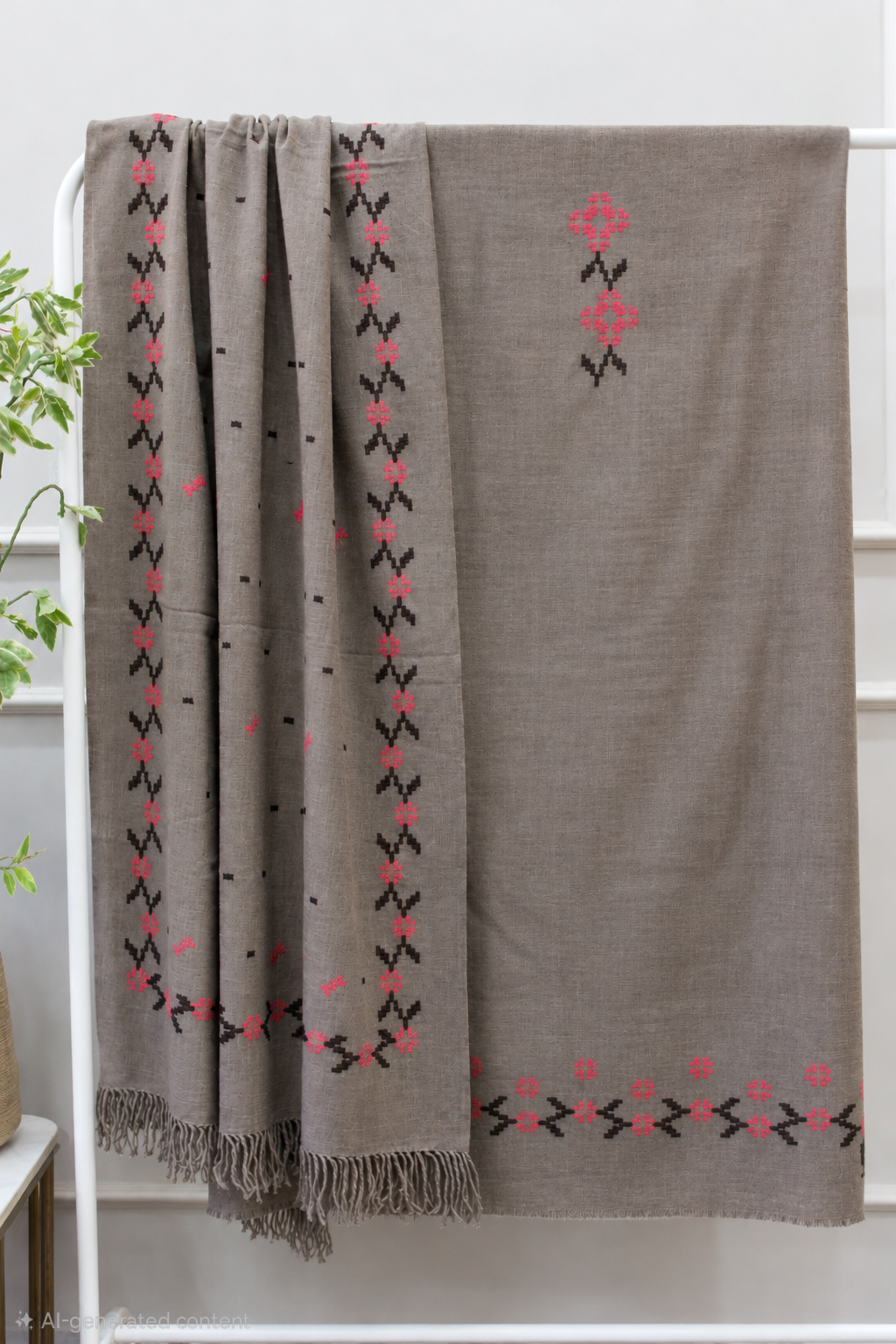 Gulnaar | Embroidered  Pure Wool 3-Piece Suit