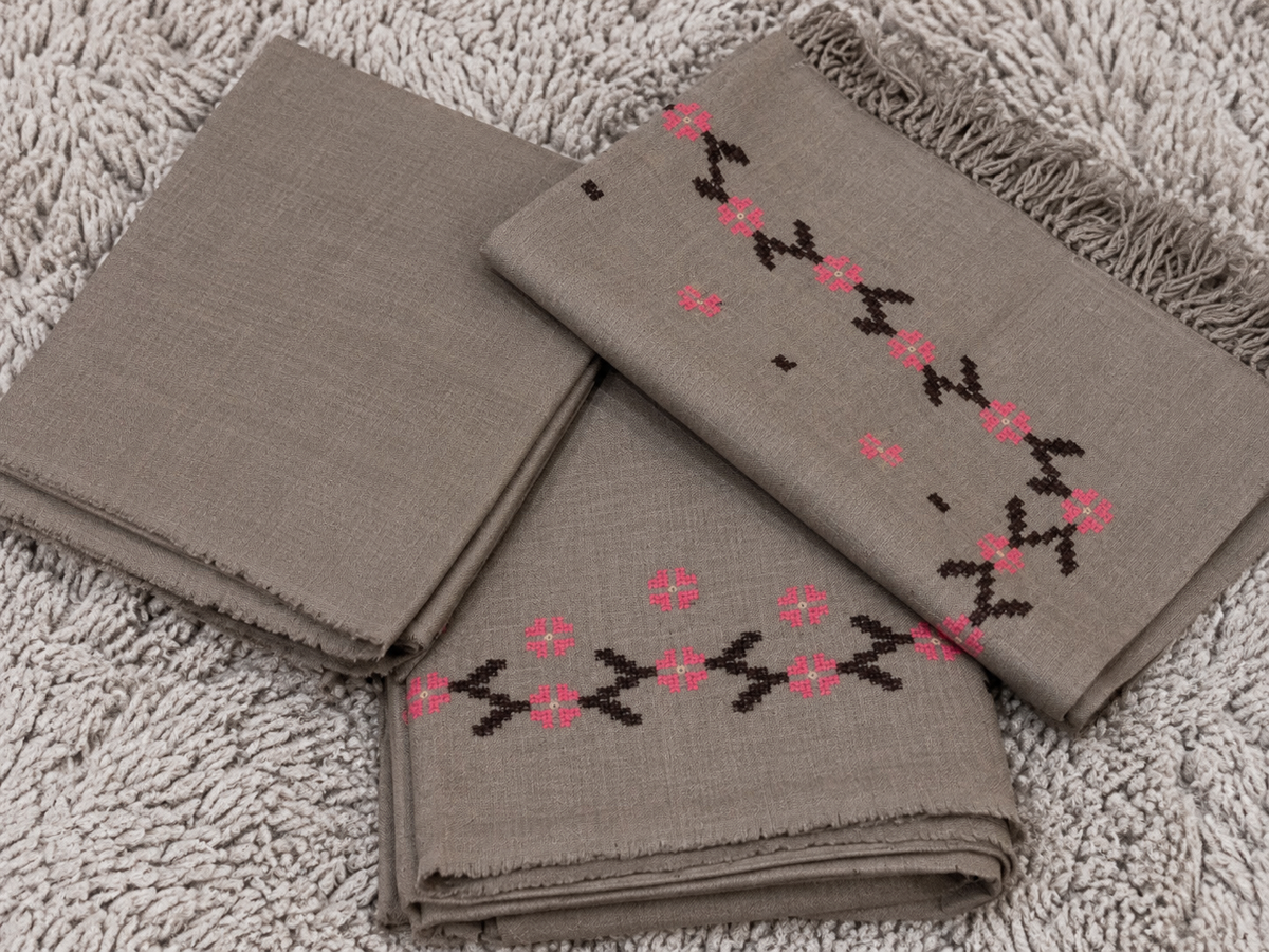 Gulnaar | Embroidered  Pure Wool 3-Piece Suit